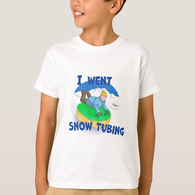 Camiseta Crianças Neve Tubing, eu fui nevar (Frente)