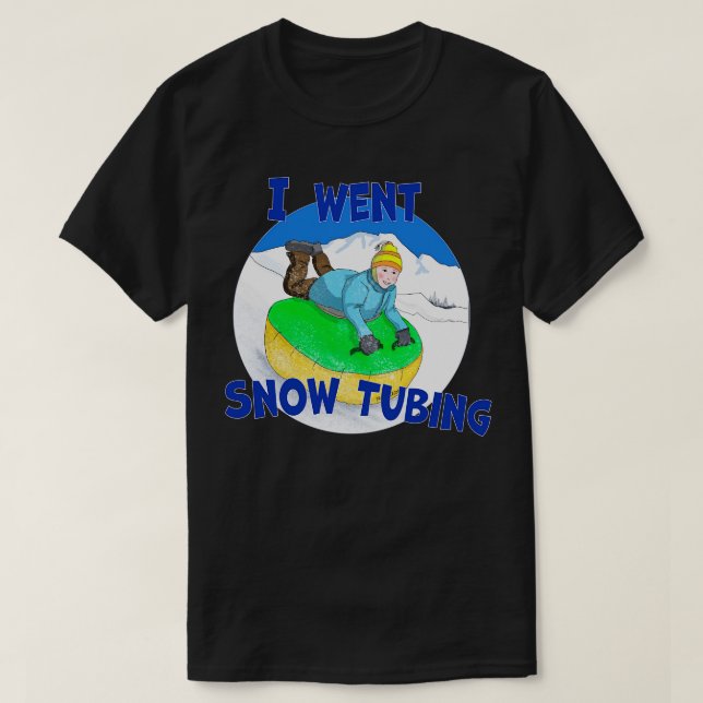 Camiseta Crianças Neve Tubing I Snow Tubing 1 (Frente do Design)