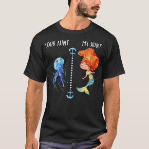 Camiseta Crianças Niece Nephew Tunties BFF Sereia Tia Sua T