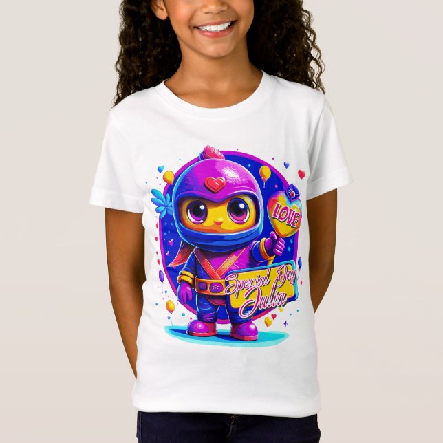 Camiseta Crianças Ninja Personalizadas! T-Shirt Presente em (Frente)