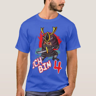 Camiseta Crianças Ninja:    Quarto Aniversário do Menino Sa