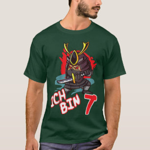 Camiseta Crianças Ninja:    Sétimo Aniversário do Menino Sa