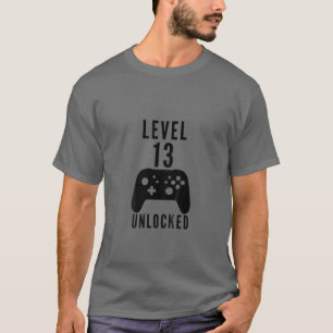 Camiseta Crianças Nível 13 Presentes do controlador de vide