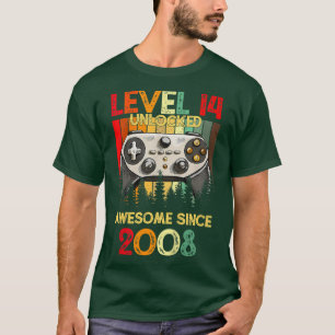 Camiseta Crianças Nível 14 Vídeo Jogo Fantástico Desbloquea