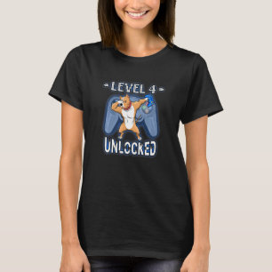 Camiseta Crianças Nível 4 Desbloqueado Dabbing Pitbull Game