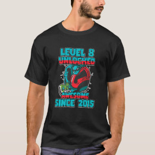 Camiseta Crianças Nível 8 Aniversário 8 Anos Idade dos Jogo