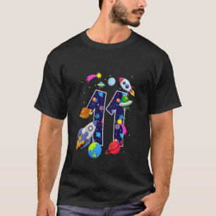 Camiseta Crianças No Espaço Exterior De 11 Anos Planetas De