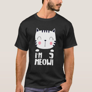 Camiseta Crianças Nona Garota Aniversário Kawi Cat. Eu sou