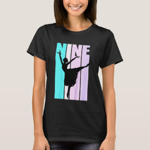 Camiseta Crianças Nono Aniversário Da Dança Para Raparigas
