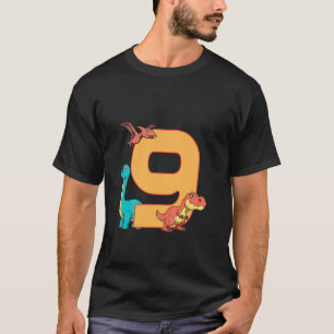 Camiseta Crianças Nono Dinossauro de Aniversário - Garota d
