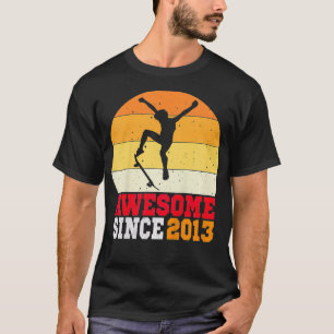 Camiseta Crianças Noturno Skateboard Alugueiros Skater 9 An