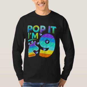 Camiseta Crianças Nove Pop. Sou 9 Ficheiro de Aniversário d