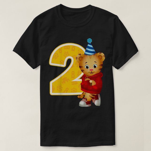 Camiseta Crianças O bairro de Daniel Tiger Meu segundo aniv (Frente do Design)