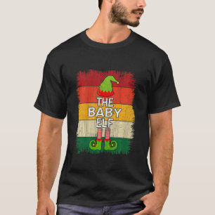 Camiseta Crianças O Bebê Elf Correspondendo Festa de Natal