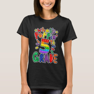 Camiseta Crianças O que é a 5 de Poppin da escola empurra-o