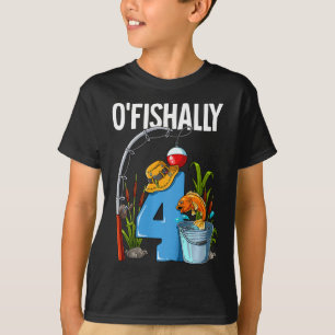 Camiseta Crianças O'fishally 4 Anos de Idade 4º Aniversário
