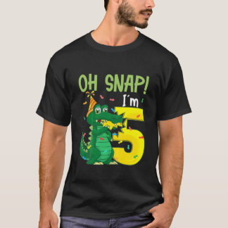 Camiseta Crianças Oh Snap sou 5 5 Crocodilo Aligato de Aniv