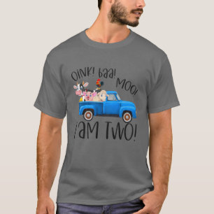 Camiseta Crianças Oink Baa Moo Eu Sou Dois Animais De Fazen