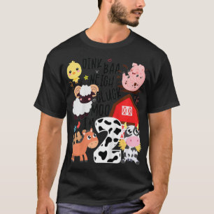Camiseta Crianças Oink Baa Neigh Cluck Moo Eu sou dois segu