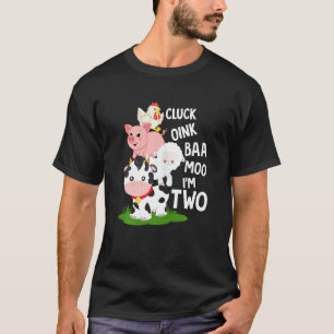 Camiseta Crianças Oink Baa Neigh Cluck Moo Eu sou dois segu