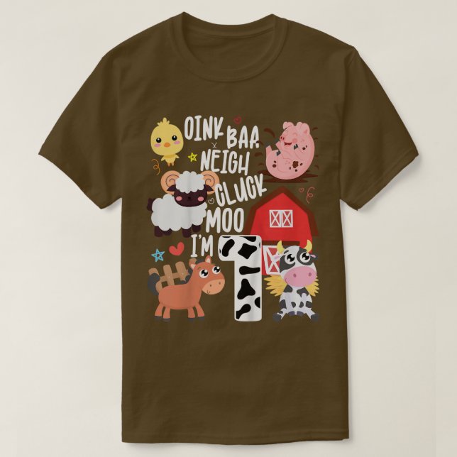 Camiseta Crianças Oink Baa Neigh Cluck Moo Eu sou um fazend (Frente do Design)