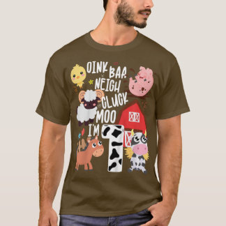 Camiseta Crianças Oink Baa Neigh Cluck Moo Eu sou um fazend