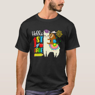 Camiseta Crianças Olá 1ª Série Preguiça Montando Lhama De V