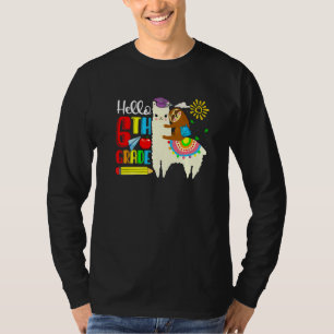 Camiseta Crianças Olá 6º Ano Preguiça Montando Lhama De Vol