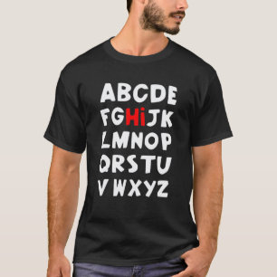 Camiseta Crianças Olá Alfabeto Pré K Jardim de Infância Pro