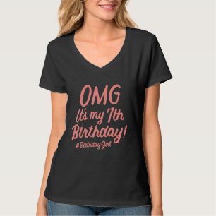 Camiseta Crianças Omg É a minha 7 de aniversário de 7 anos