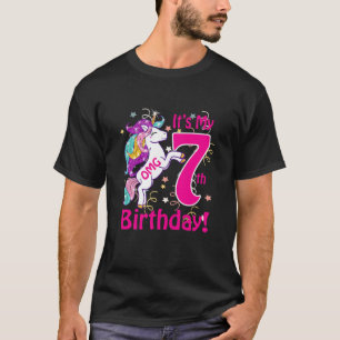 Camiseta Crianças OMG É o meu 7 Aniversário Garotas Unicórn