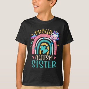 Camiseta Crianças Orgulhosas Autismo Sensibilização Irmã Cu