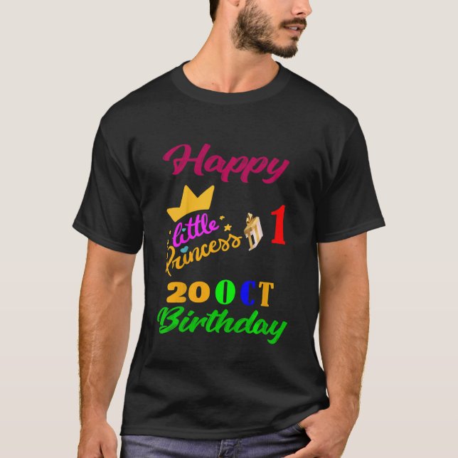 Camiseta Crianças Ouvem Meninas Aniversário 20 de outubro r (Frente)