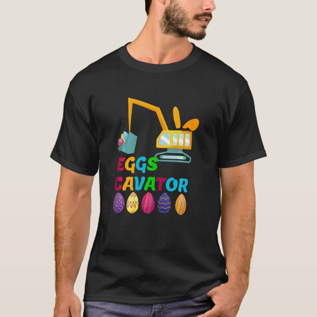 Camiseta Crianças Ovos Cavador Escavador Ovo Caça Bebê B (Frente)