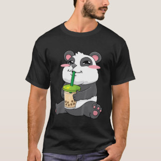 Camiseta Crianças Panda Bubble Tea Boba Bebe Kawaii Cute Gi