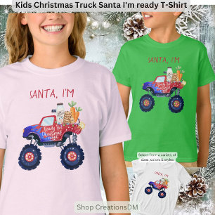 Camiseta Crianças, Papais noeis de Caminhão de Natal Estou