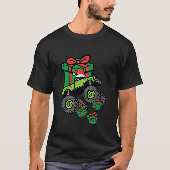 Camiseta Crianças Papais noeis de Monstro de Natal (Frente)