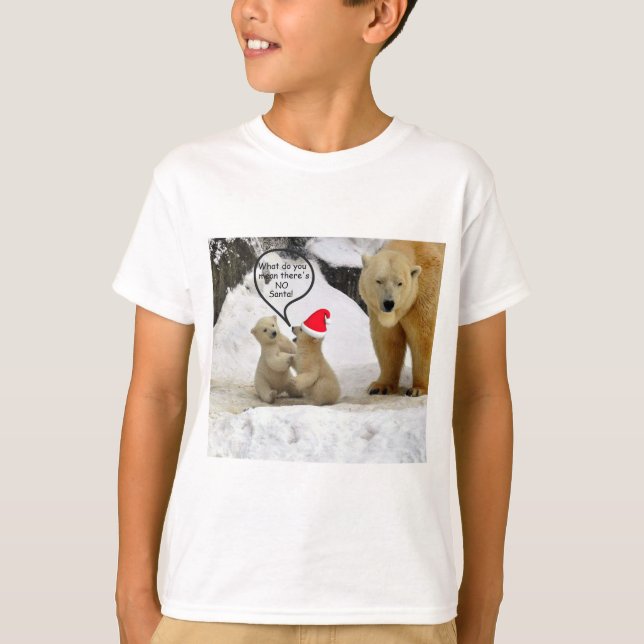 Camiseta Crianças Papais noeis de Urso Polar (Frente)