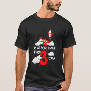 Camiseta Crianças para cima e para longe Eu virei 3 hoje po