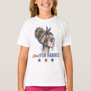 Camiseta Crianças Para Harris 2024 Presidente Meninas Mensa