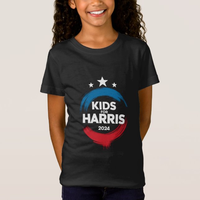 Camiseta Crianças Para Harris Presidente Kids Love Kamala H (Frente)
