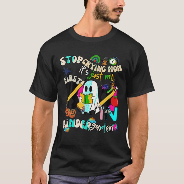 Camiseta Crianças param de chorar mãe É só meu primeiro bei (Frente)