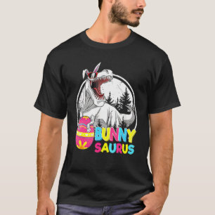 Camiseta Crianças Páscoa Bunnysaurus Rex Legal Páscoa Rex D