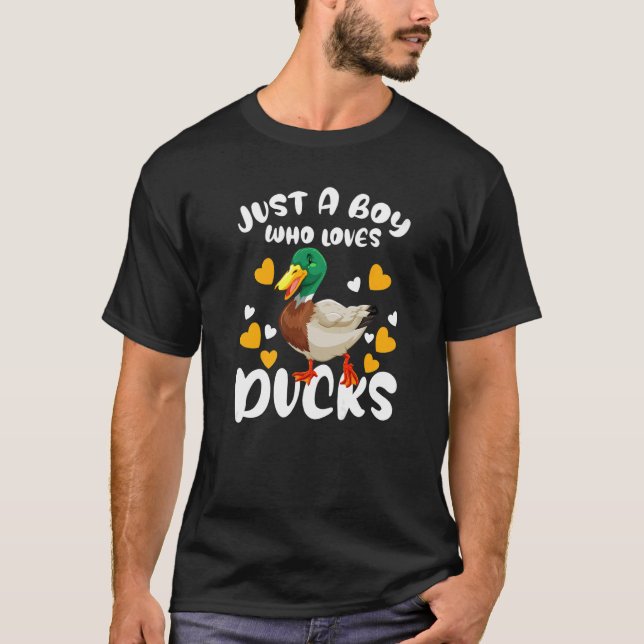 Camiseta Crianças Pato Apenas Um Menino Que Ama Pato De Pat (Frente)