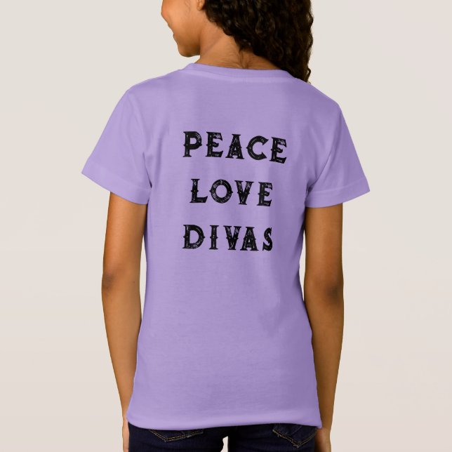 Camiseta Crianças PEACE AMAM DIVAS Flor e Lilybug T-Shirt (Verso)