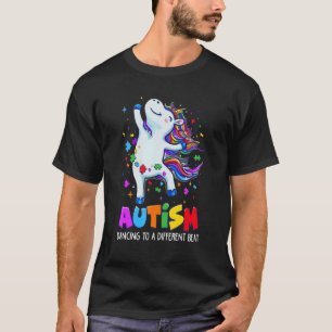 Camiseta Crianças Peça de Puzzle Unicórnio Dabbing Conscien