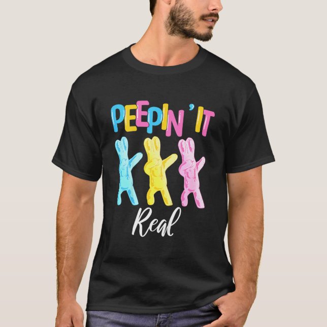 Camiseta Crianças Peepin It Realmente Felz pascoa Bunny Tod (Frente)