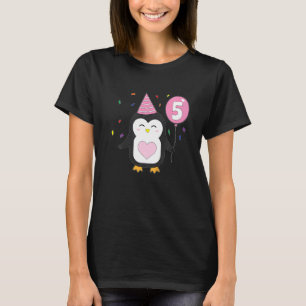 Camiseta Crianças Penguin 5 do Balão de Festa de aniversári