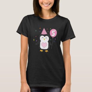 Camiseta Crianças Penguin 5 do Balão de Festa de aniversári