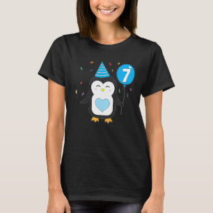 Camiseta Crianças Penguin 7 do Balão de Festa de aniversári
